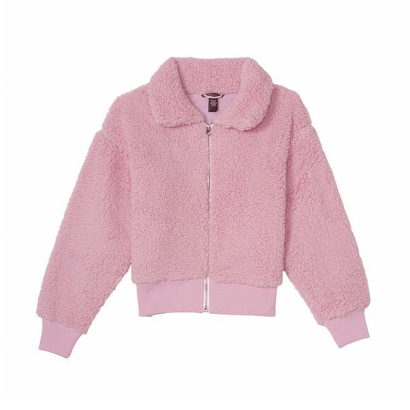 Victoria’s Secret ✦ Plush Fleece Zip Jacket ✦ Pink w/ Embroidered VS Logo Back - Picture 3 of 4